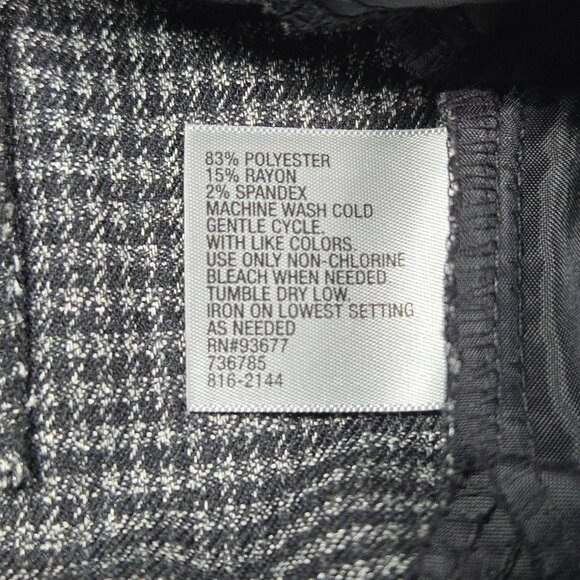 Worthington Modern Fit Wide Leg Plaid Pants Gray Black Check Stretch Sz 12 - Picture 5 of 12